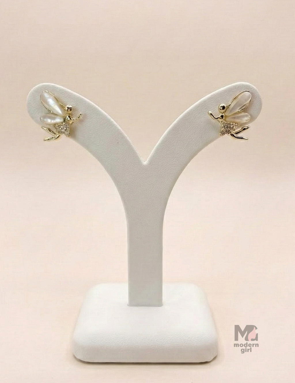 Golden Fairy Wing Stud Earrings