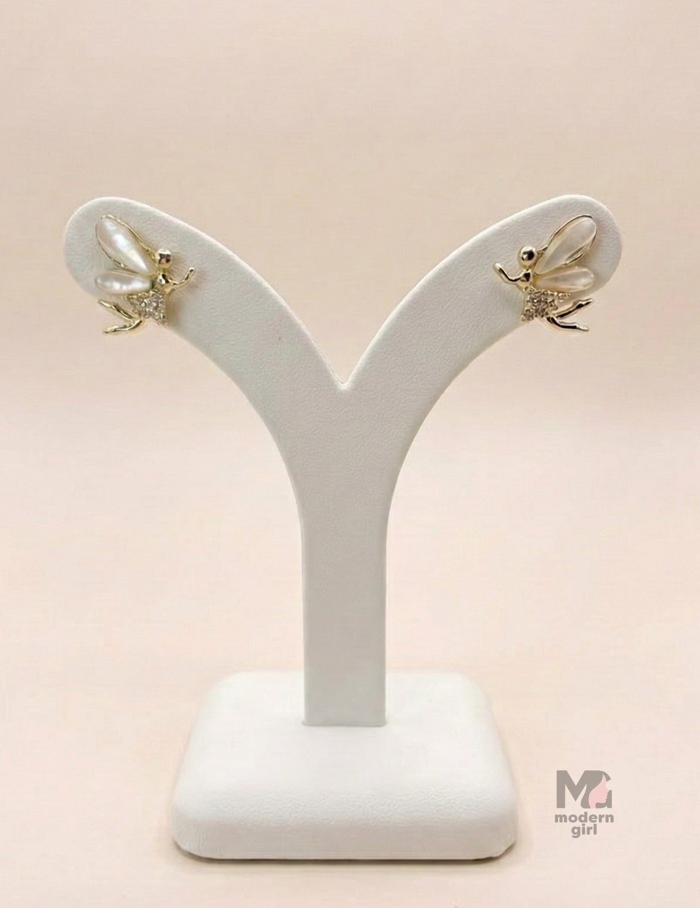 Golden Fairy Wing Stud Earrings