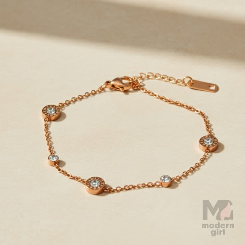 Rose Gold Crystal Minimal Bracelet