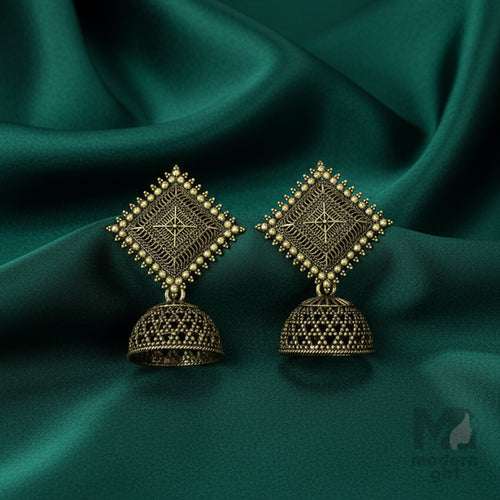 Antique Square Jhumka Earrings