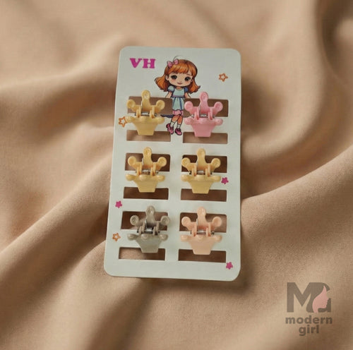 Crown Mini Hair Clip - 6 pieces