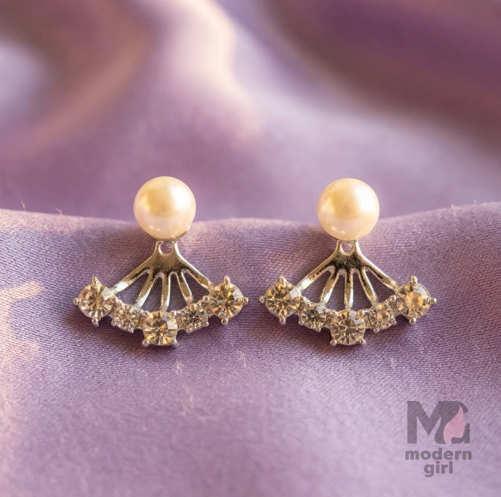 Elegant Pearl & Crystal Drop Earrings