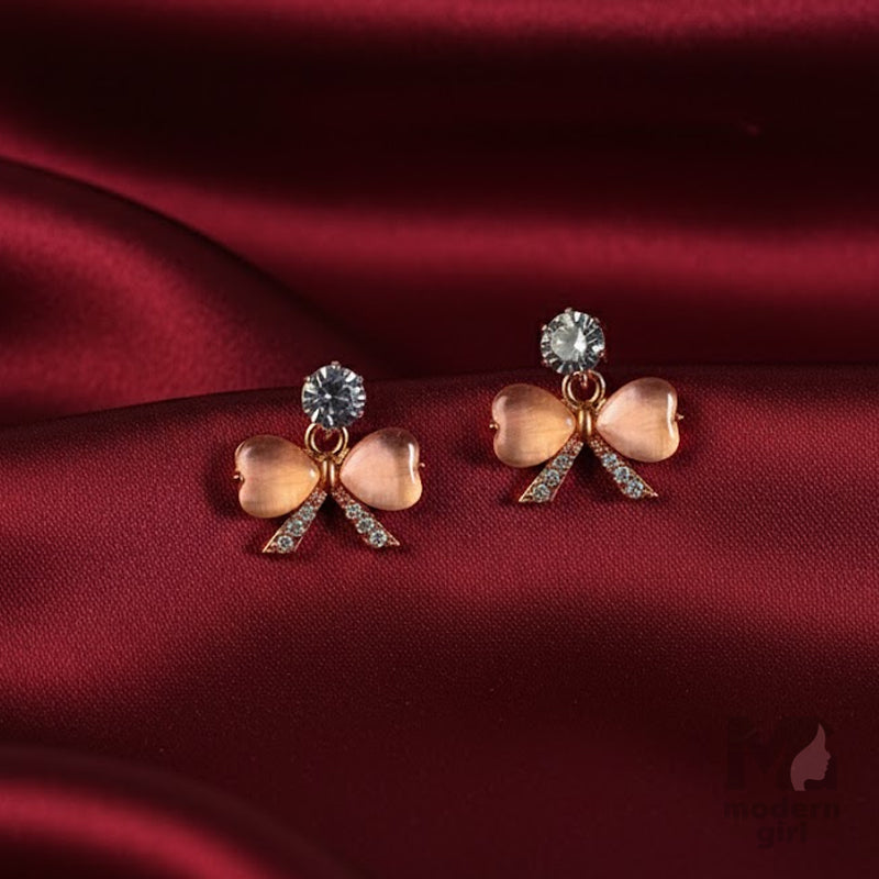 Crystal Bow Stud Earrings