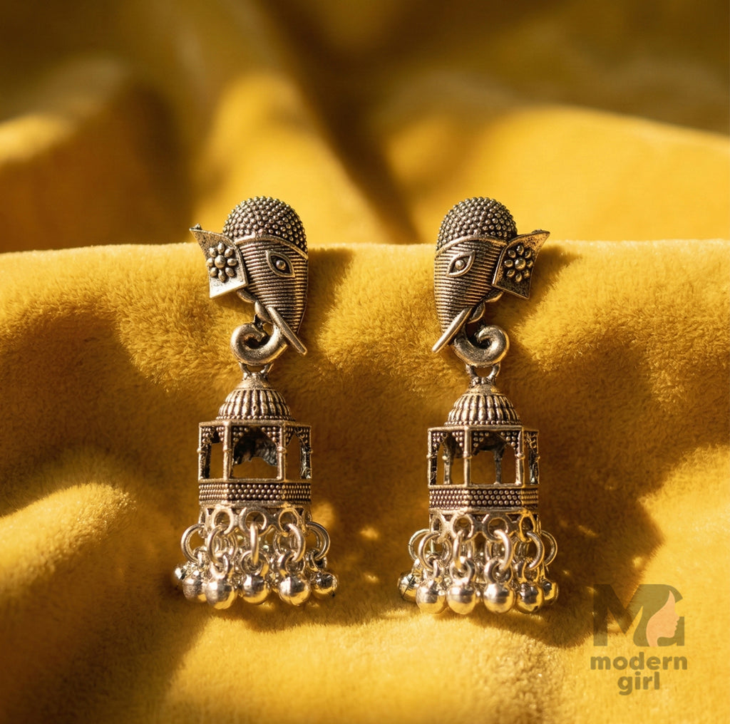Traditional Antique Ganesha Jhumka