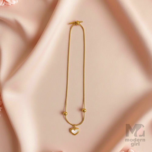 Elegant Gold Heart Charm Bracelet – Modern Girl Collection