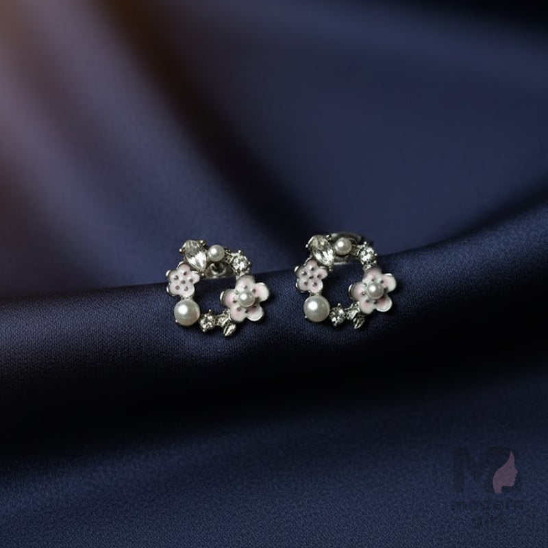 Pearl Blossom Circle Studs
