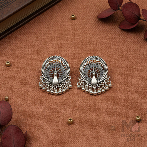 German Silver Peacock Earrings