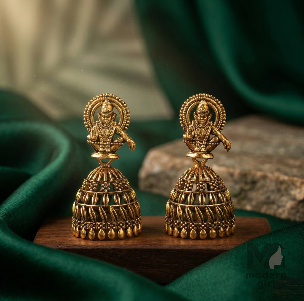 Antique Ayyappan Temple Jhumka Earrings