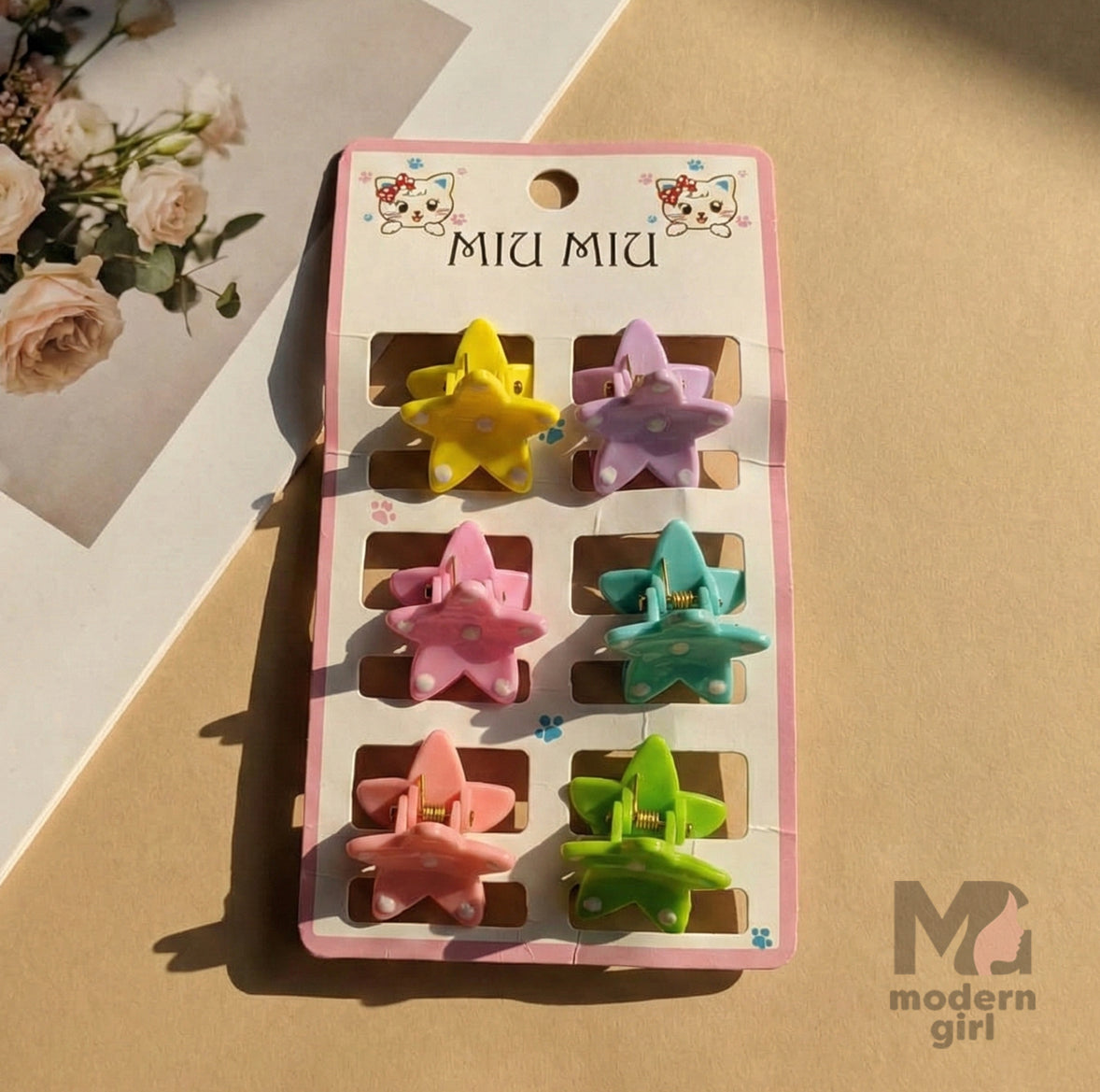 Pastel Mini Star Hair Clip - 6 pieces