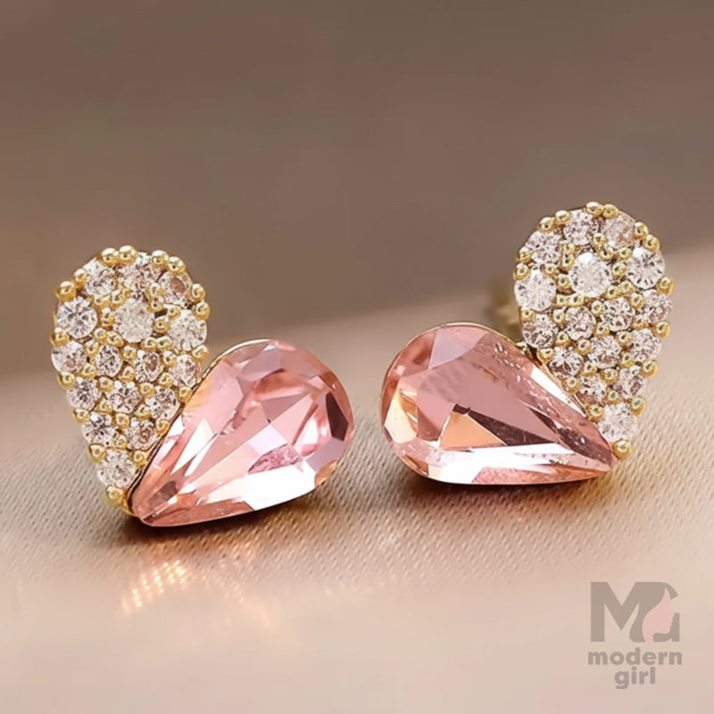 Blush Teardrop Crystal Stud Earrings