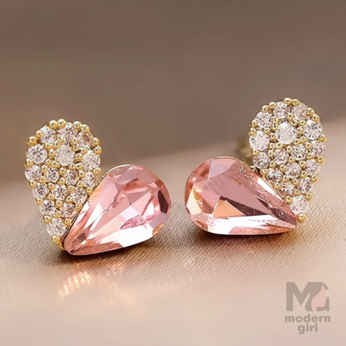 Blush Teardrop Crystal Stud Earrings