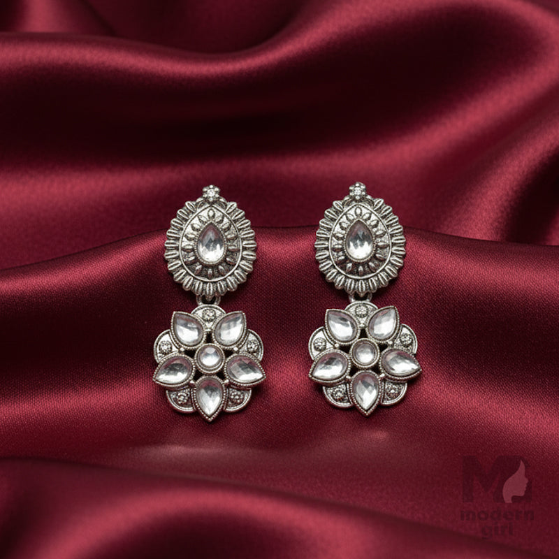 Kundan Floral Drop Earrings
