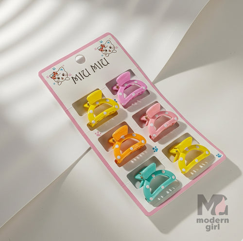 Pastel Arch Mini Hair Clip - 6 pieces