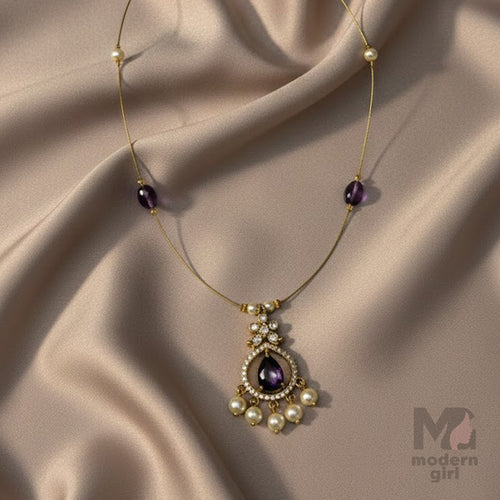 Royal Purple Charm Invisible Necklace