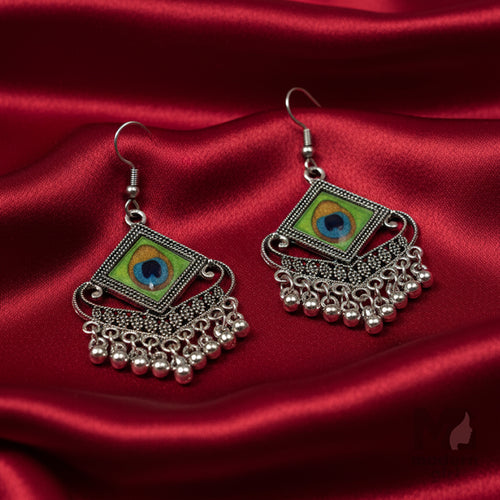 Peacock Oxidised Earrings