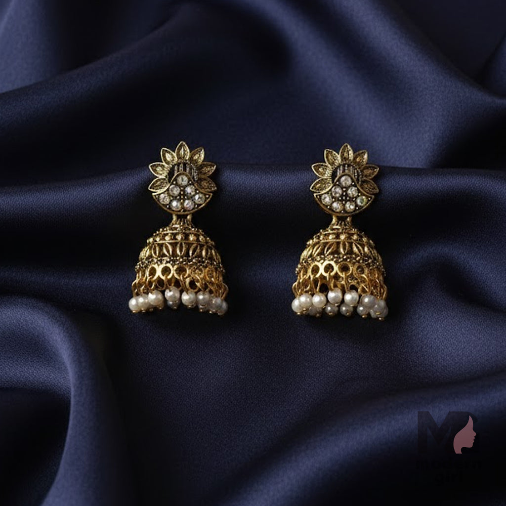 Royal Lotus Pearl Jhumka
