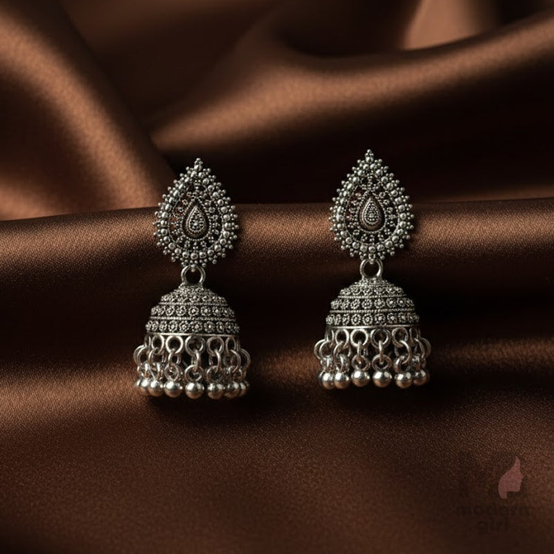Royal Antique Thilak Oxidised Jhumka