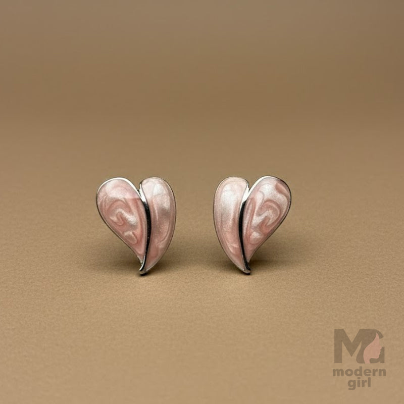 Petal Pink Heart Glow Earrings