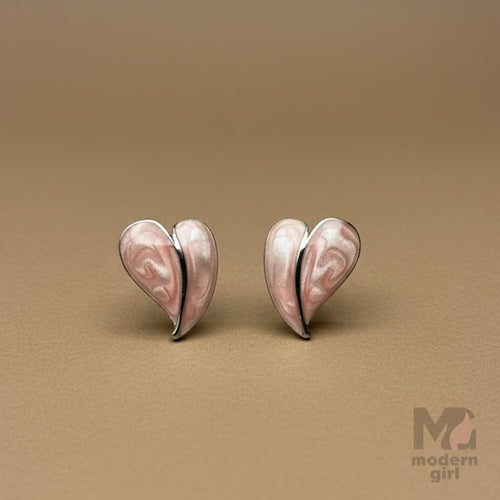 Petal Pink Heart Glow Earrings