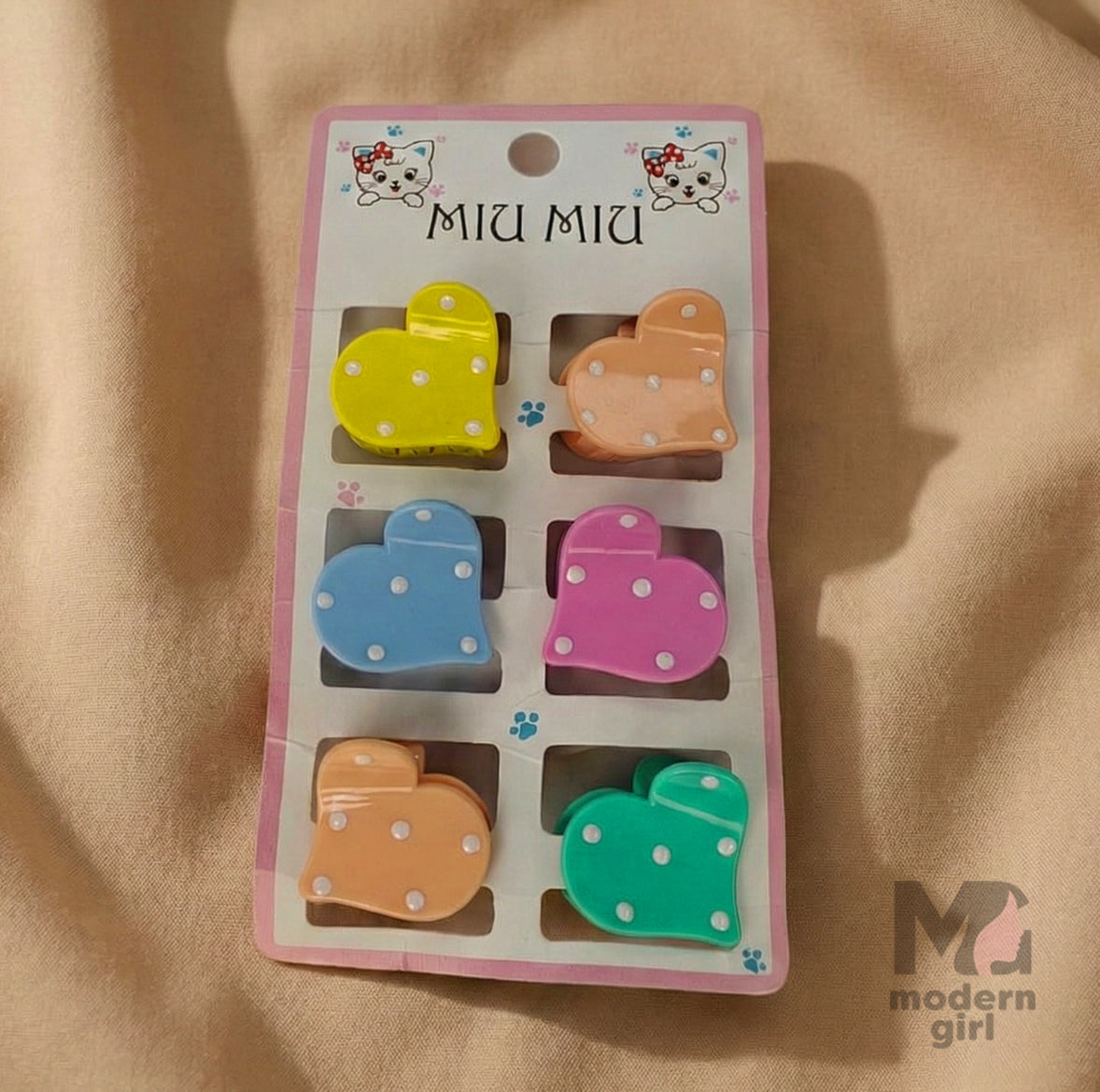 Heart Mini Hair Clip - 6 pieces