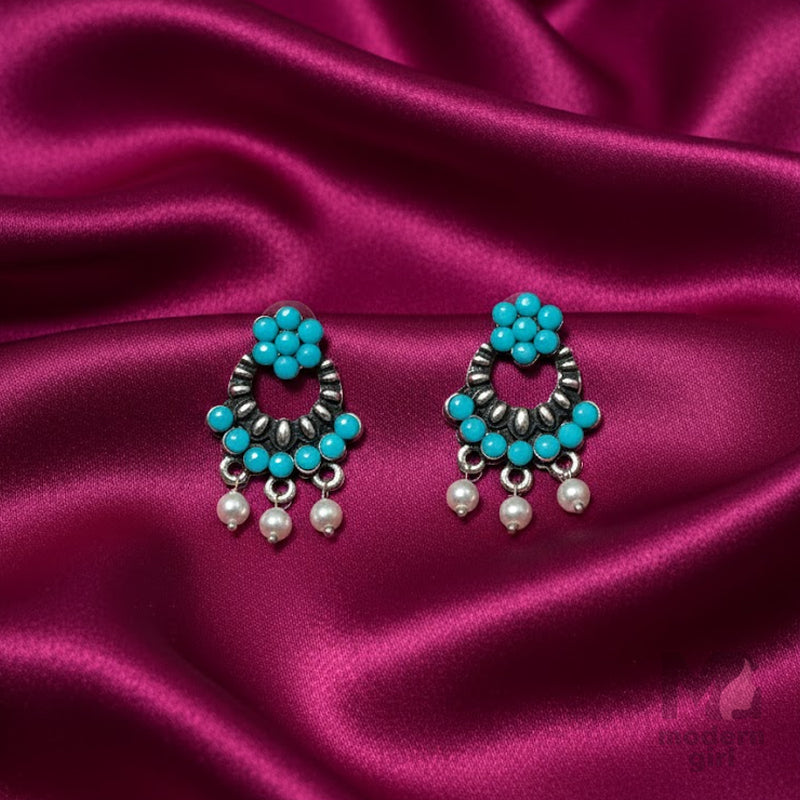 Beaded Pearl Dangler Earrings