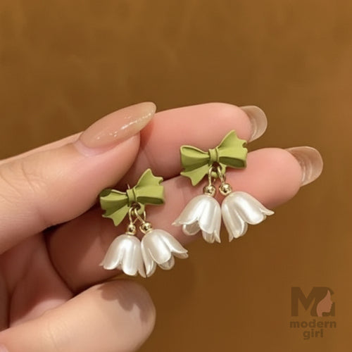 Lily Bloom Bow Drop Earrings