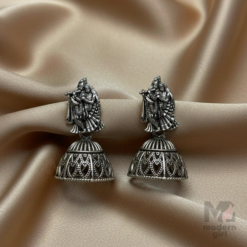 German Silver Radha Krishna Jhumka