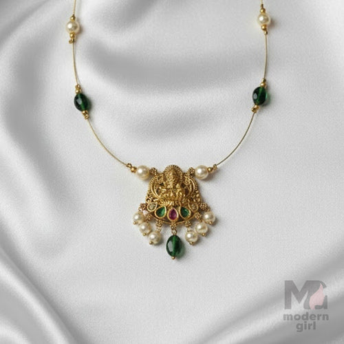 Lakshmi Emerald Glow Invisible Necklace