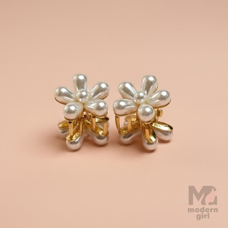 White Pearl Clips (Pack Of 2 Pcs)