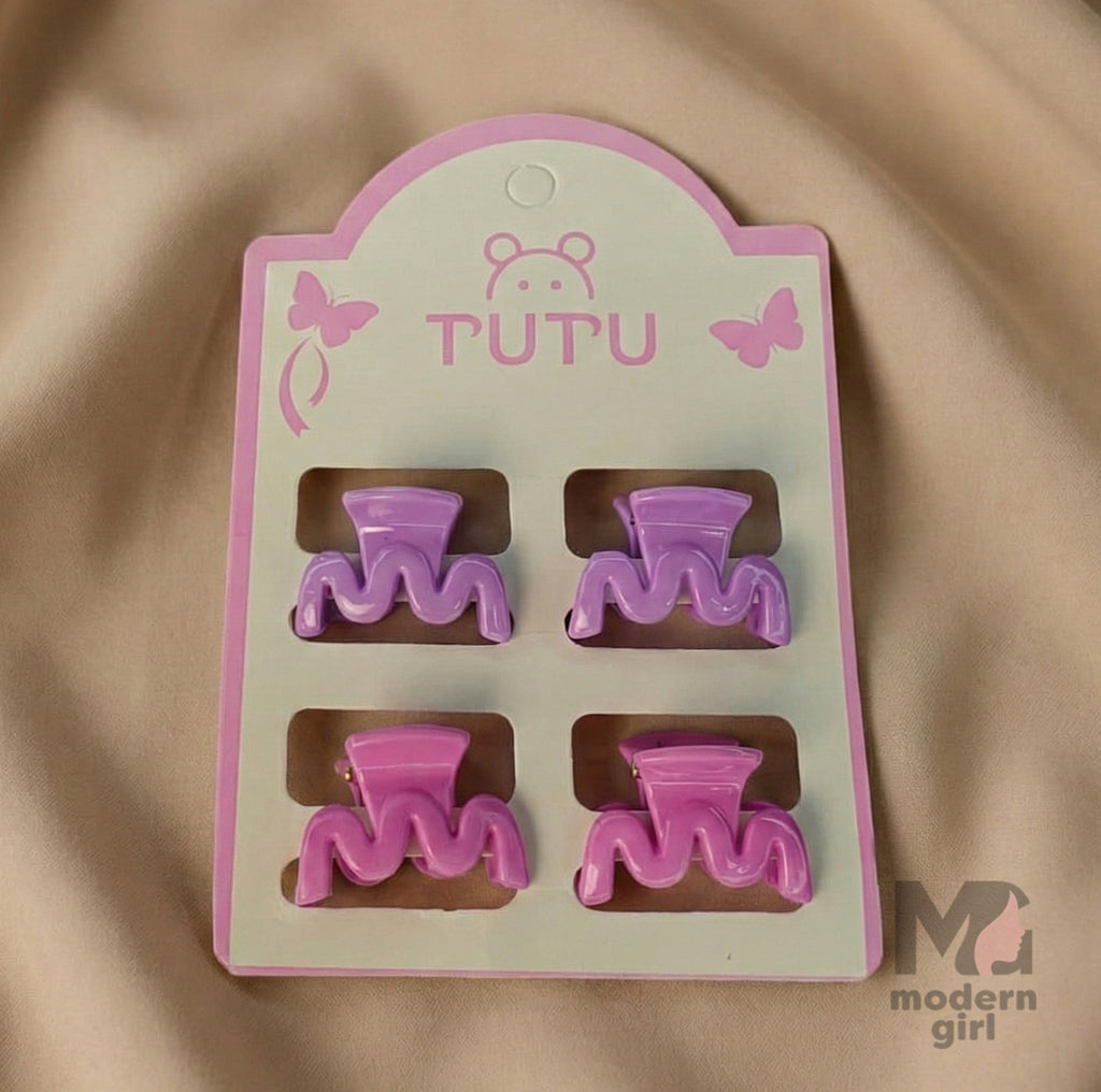 Wave Style Mini Hair Clip -4 pieces