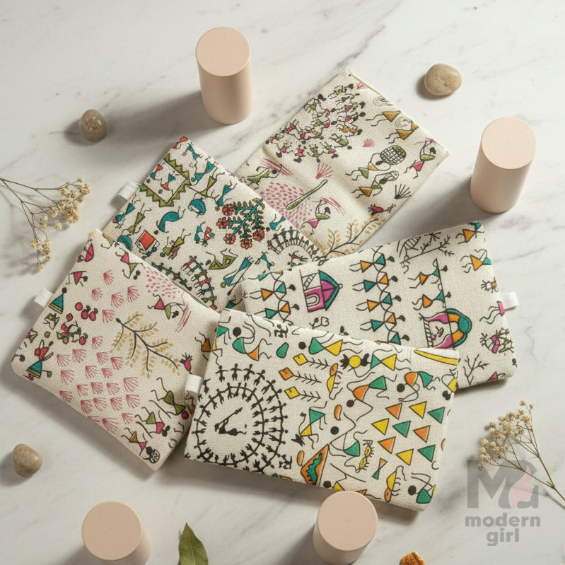 Handmade Fabric Pouch – Multipurpose Pouch with Printed Design