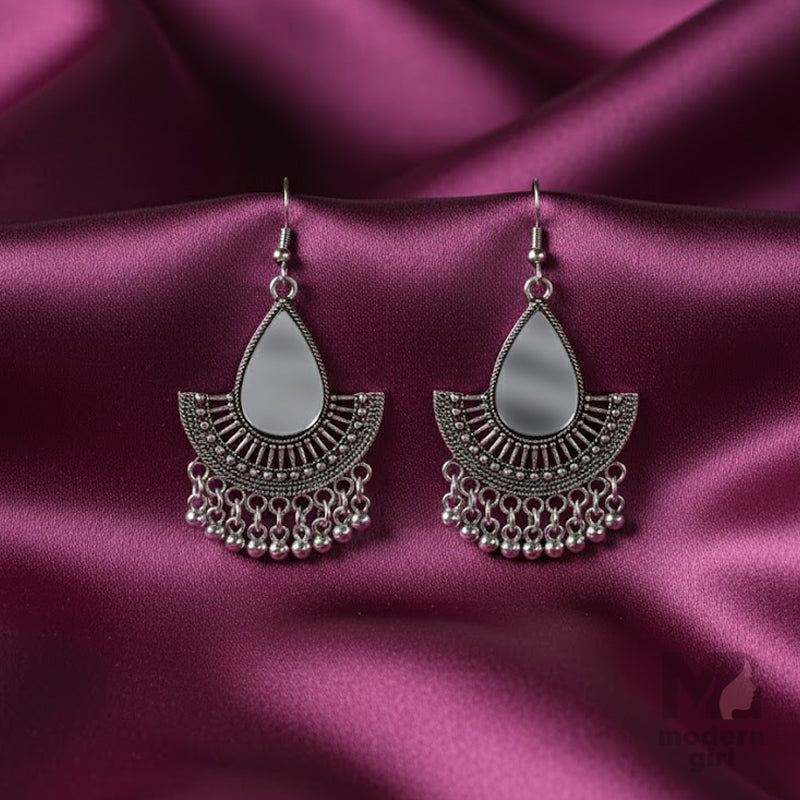 Oxidised Black Teardrop Dangler Earrings