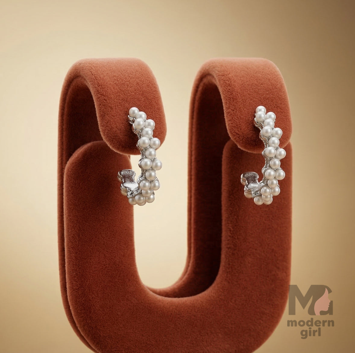 Elegant Pearl Hoop Earrings