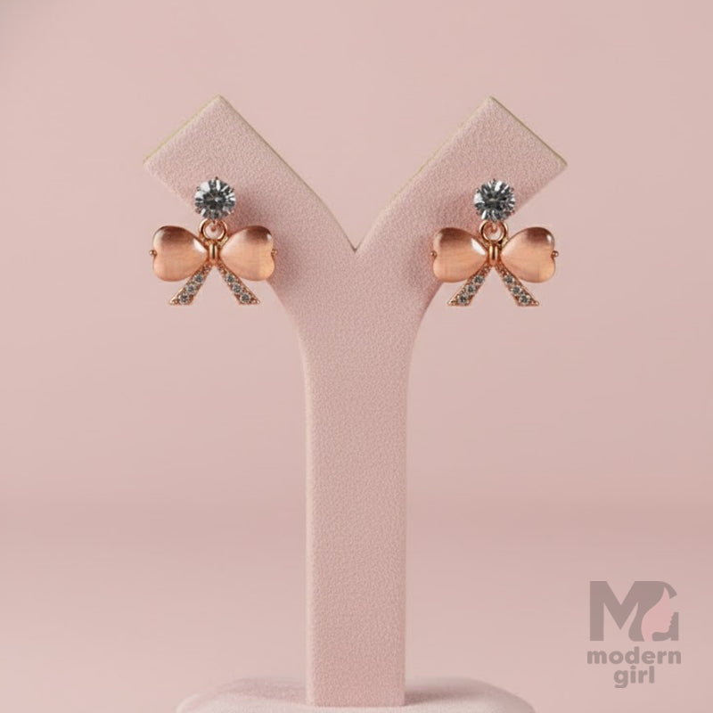 Crystal Bow Stud Earrings