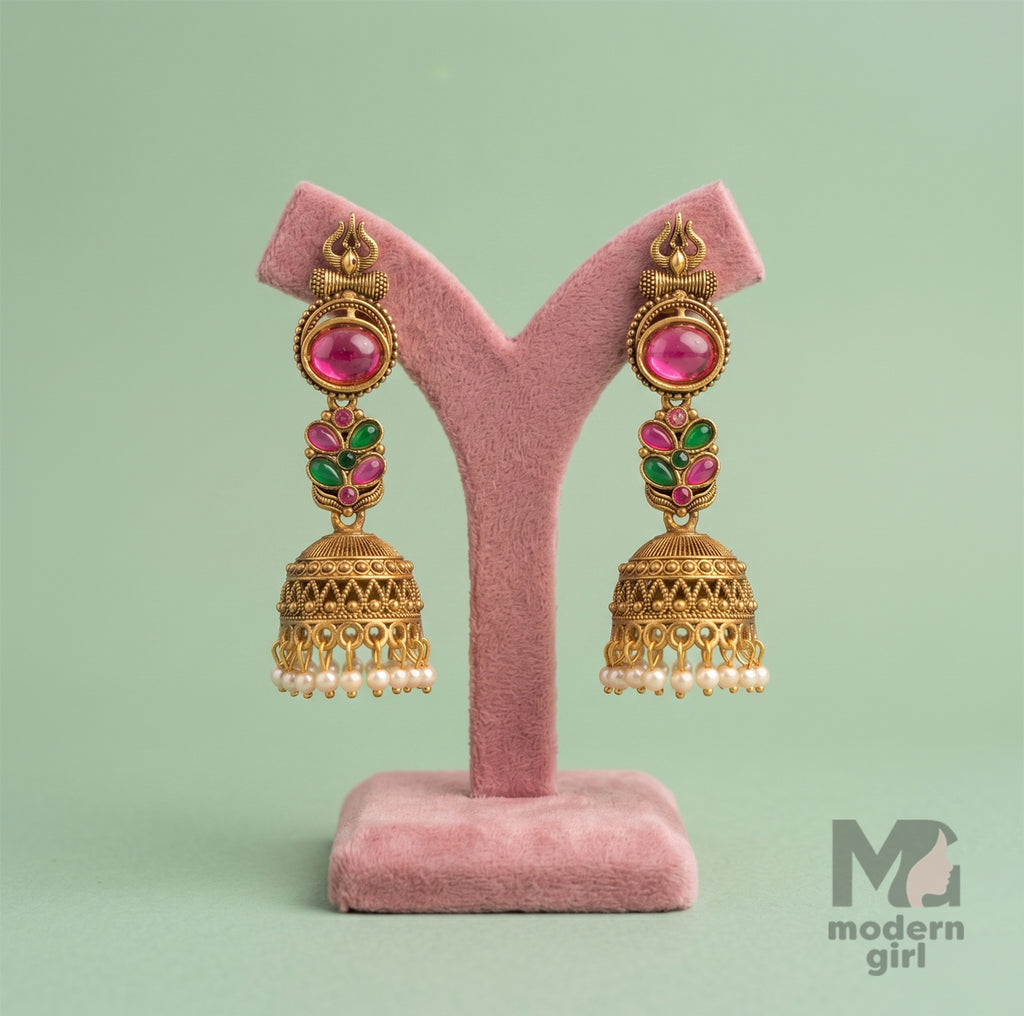 Royal Temple Jhumka Earrings