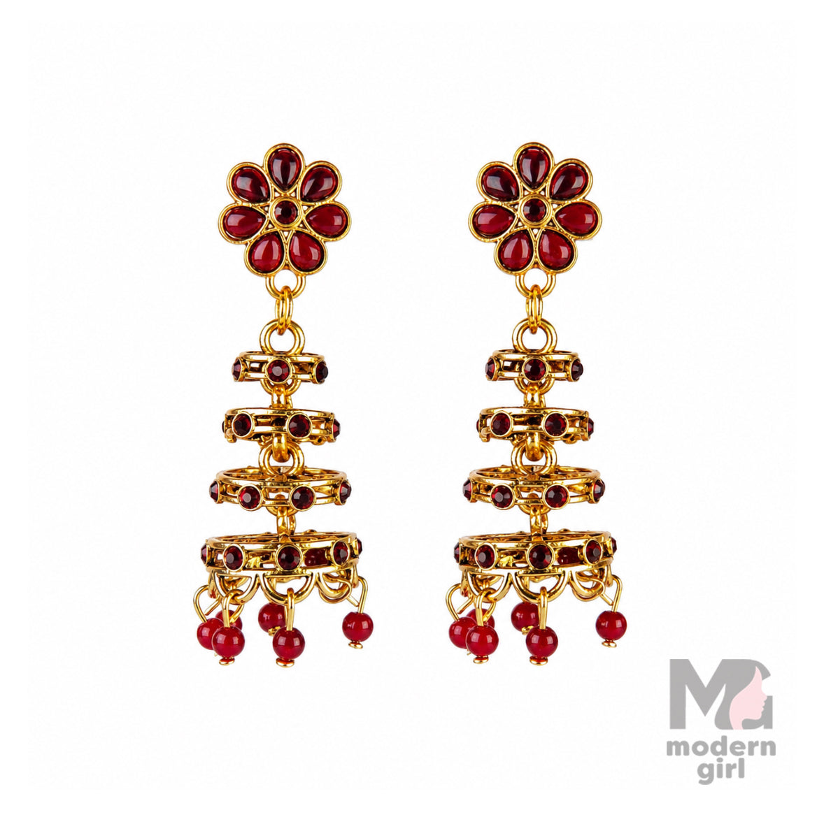 Floral Heritage Spiral Earrings