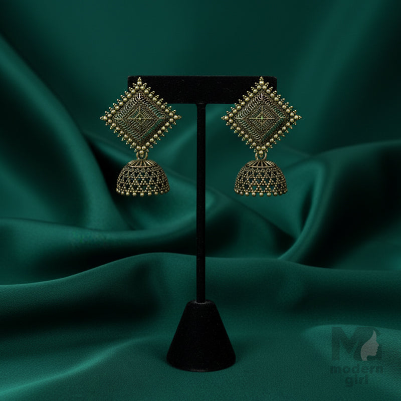 Antique Square Jhumka Earrings