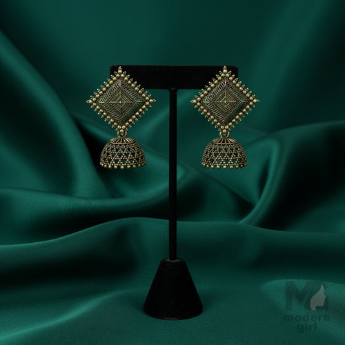 Antique Square Jhumka Earrings