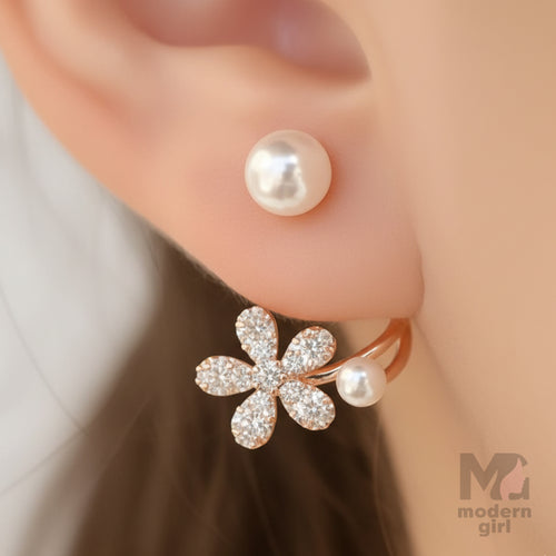 Pearl Blossom Crystal Earrings