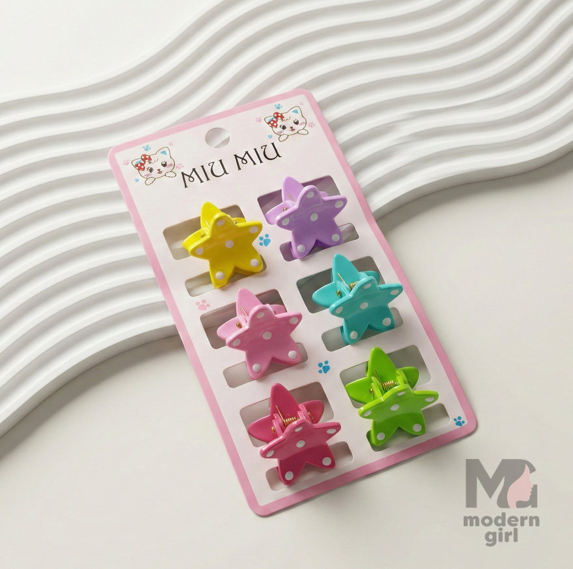 Pastel Mini Star Hair Clip - 6 pieces