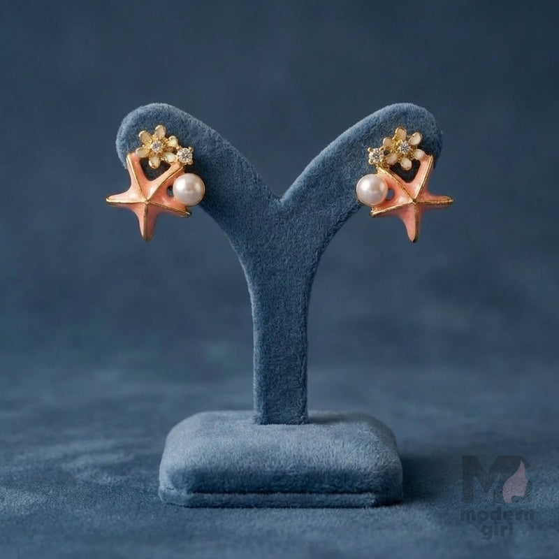 Star Pearl Drops Earrings