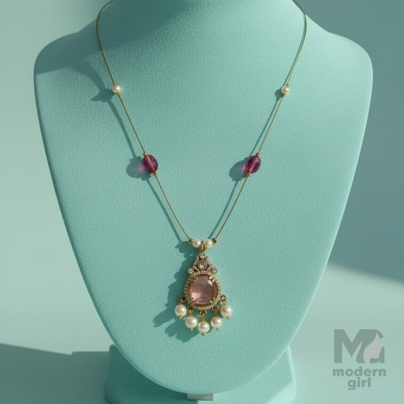 Royal Pink Stone Invisible Chain