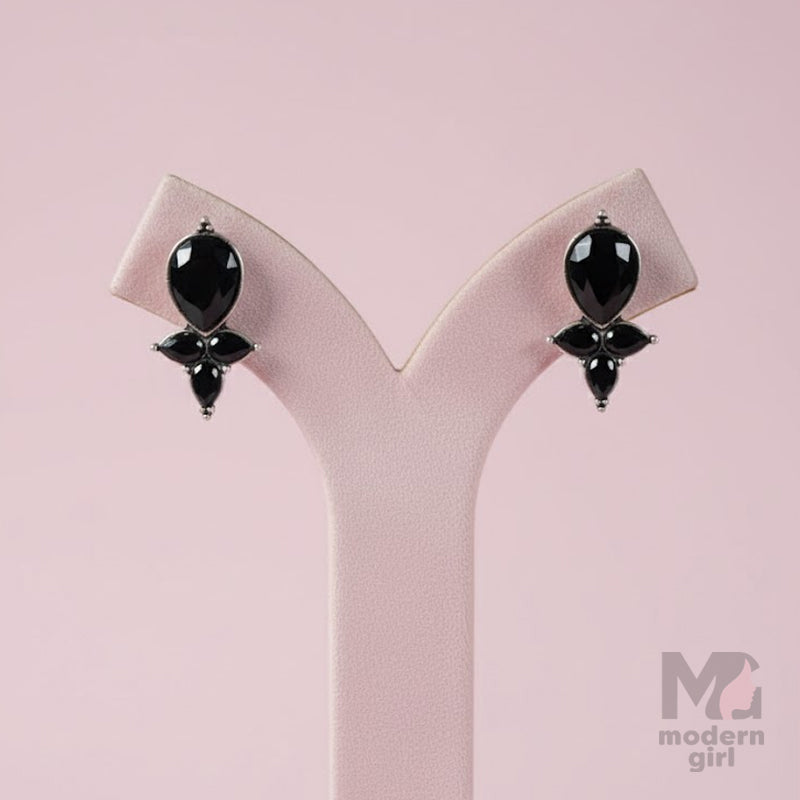 German Silver Stone Earrings