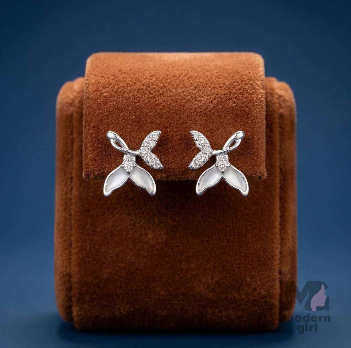 Leaf Crystal Stud Earrings