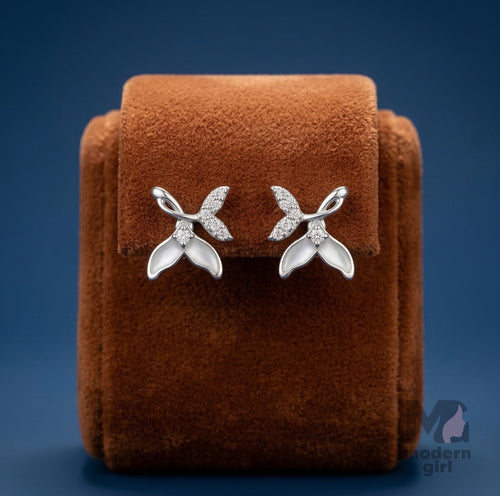 Leaf Crystal Stud Earrings