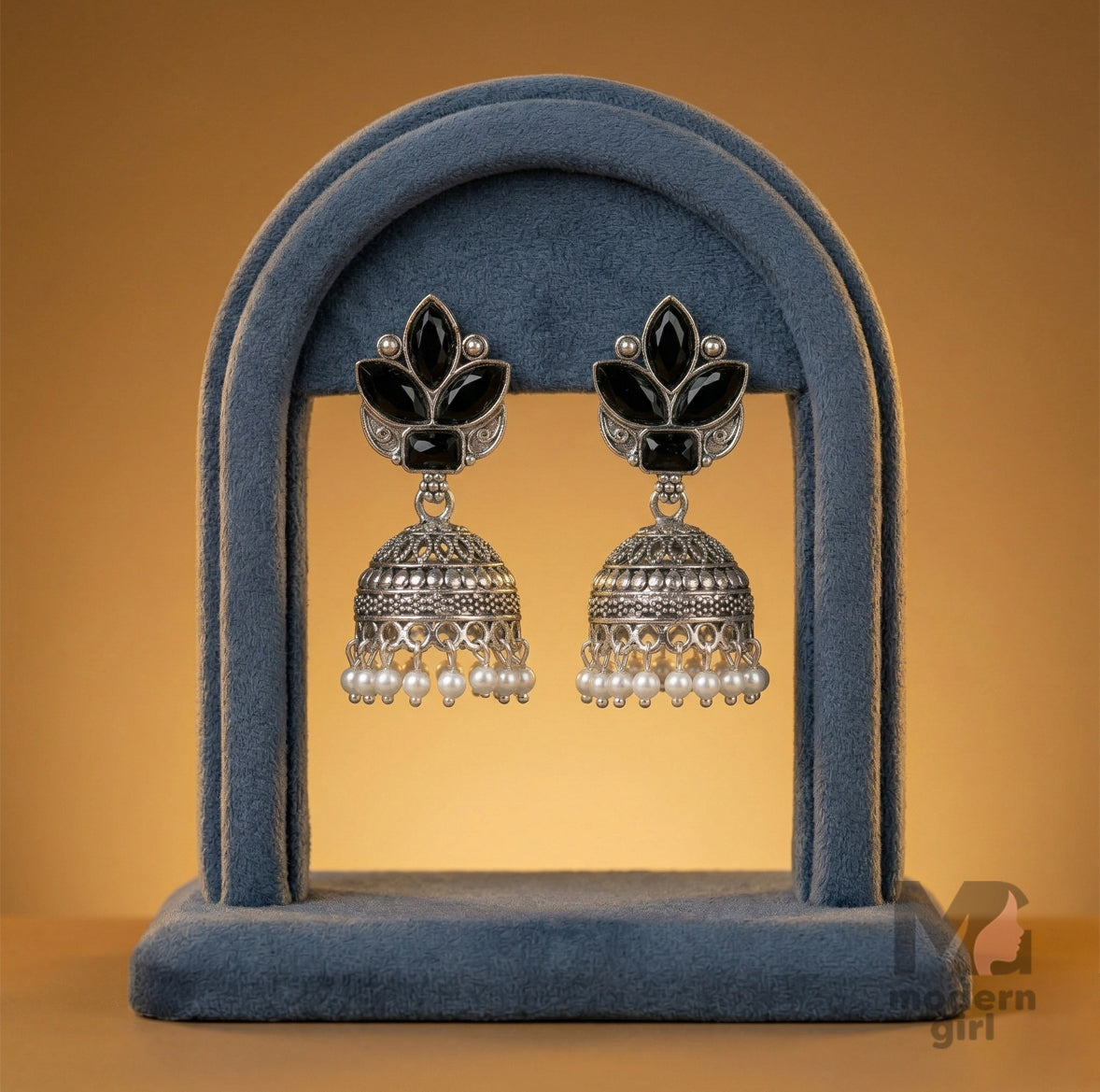 Elegant Floral Stone Jhumka Earrings for Women | Designer Pearl Drop Ethnic Jewelry