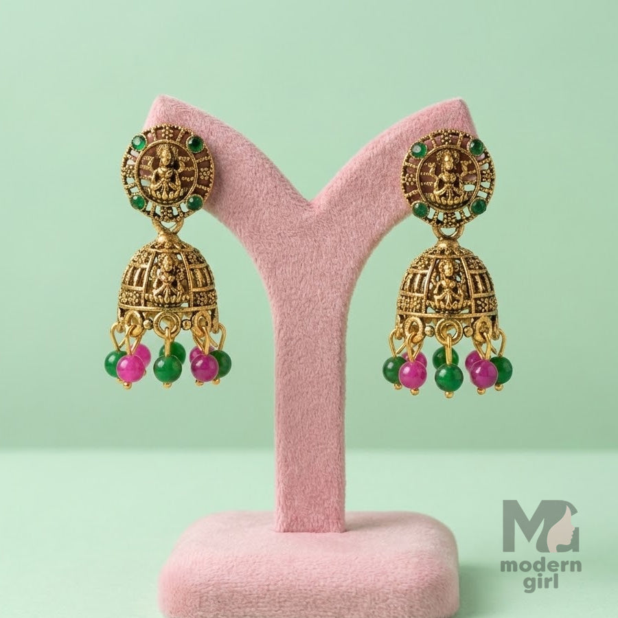 Traditional Gold-Plated Temple Jhumka