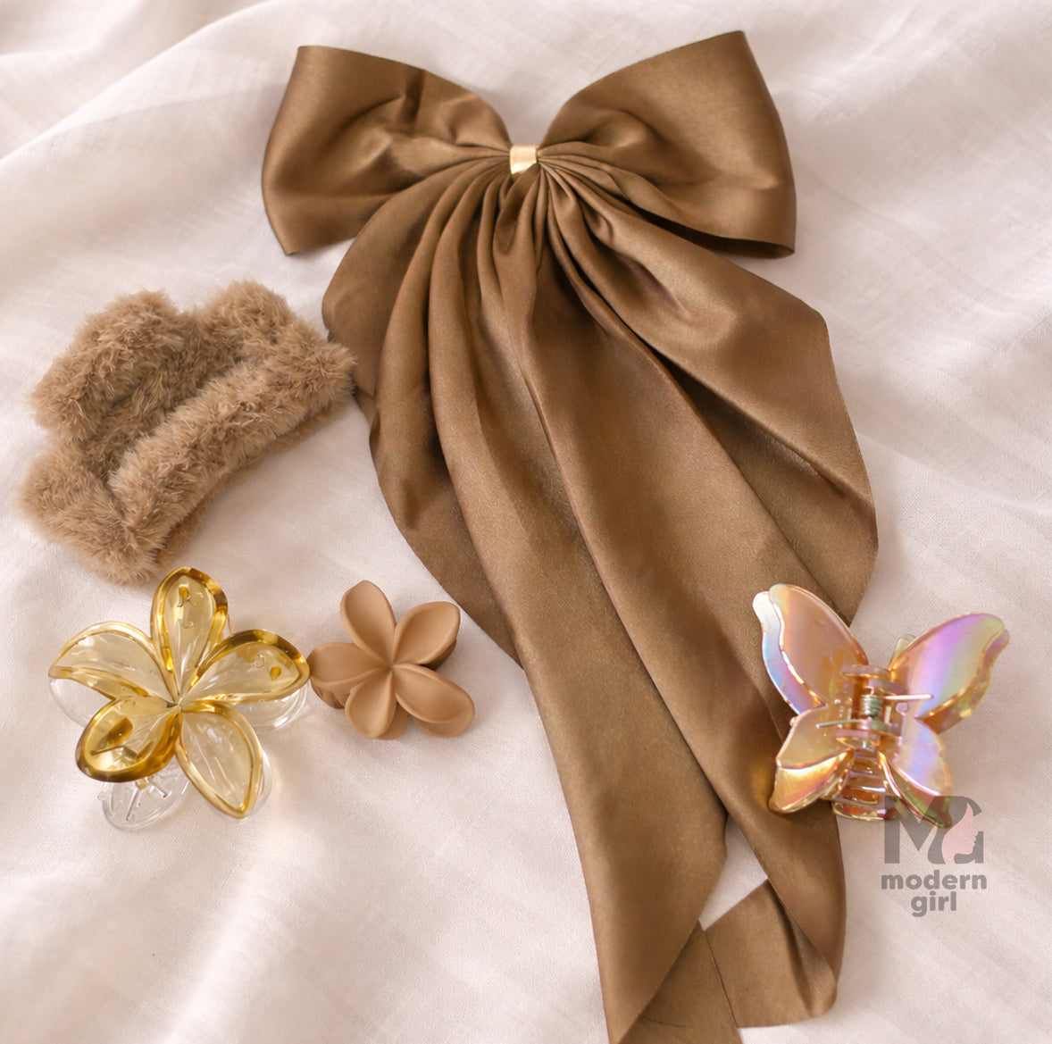 Elegant Brown  Hair Accessory Premium Gift Combo Set