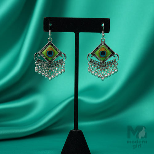 Peacock Oxidised Earrings