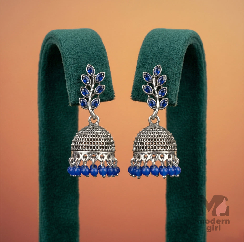 Leaf Design Jhumka Earrings for Women | Designer Pearl Drop Ethnic Jewelry